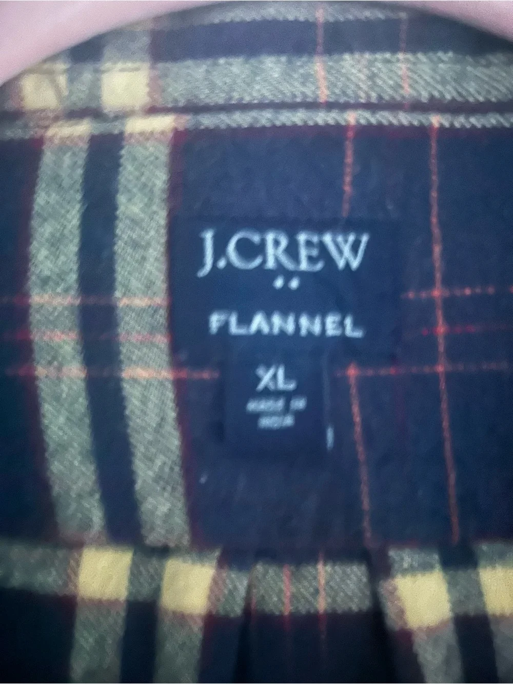 J. Crew Navy and Yellow Plaid Button-Down Shirt
